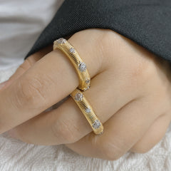 Vintage Italian Galaxy 18K gold plated ring -JZ184G