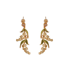 Light Luxury Lily of the Valley medieval drop glaze earrings -DMS00428