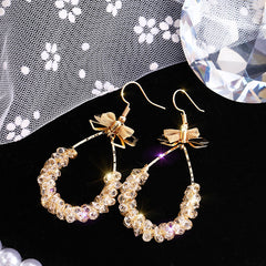 Ice crystal braided bow Ring -E820G