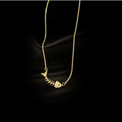 Lovely beautiful clavicle necklace with fish every year -X072G