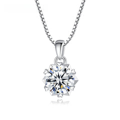1 carat Mosan Diamond Pendant S925 Silver Necklace -MSN-002
