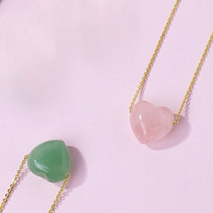 Natural Rose Quartz energy stone clavicle chain -20230510PNK
