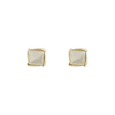 Small fragrance square opal 925 silver stud earrings -KE016