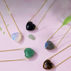 Hot natural opal heart pendant energy stone clavicle chain -20230510OPL