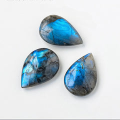 Blue pull feldspar water drop necklace pendant (No hole) -20230511