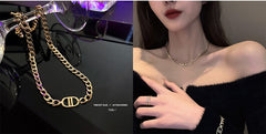 South Korean explosive Internet red gold thick chain necklace -X429G