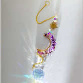 Natural amethyst rough stone Moon Solar Wind chimes -20230324AME