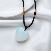 Natural Crystal opal 3cm Heart necklace -20230509OPA