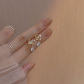 Cat's Eye Heart water drop Zircon fashion earrings -EH1264