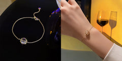 High Clarity Natural White Crystal Commuter Healing Bracelet -S148G