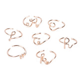 Fashion rose gold silver letter ring jewelry YC-R70