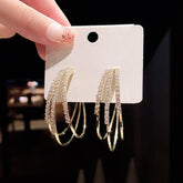 Moon bend full of diamond earrings -E1010G