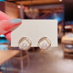Fashion geometric Pearl Earrings -A125G
