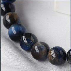 Natural blue gold tiger eyes Stone single circle beaded bracelet -20220530BGT