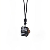 Natural black tourmaline crystal raw stone Pendant -20191115
