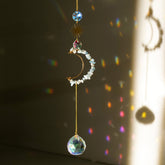 Natural aquamarine Rough Stone Moon Solar Wind chimes -20230324AQU