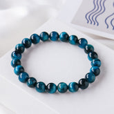 Natural Crystal Blue Tiger Eye beaded bracelet -20220530BTE