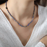 Superior Natural Stone Crystal faceted Stone beaded necklace -NE318
