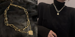 Light luxury European and American metal double necklace -X423G