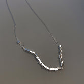 Simple square silver love collarbone chain choker -XL1626S