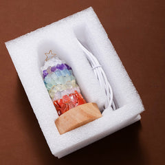 Natural seven-color crystal stone Christmas tree light decoration -20241212
