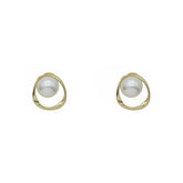Irregular ring ear clip with pearl -KE033