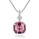 Key to Wealth High Clarity Sugar Cube Morganite S925 Sterling Silver Necklace - SN0106