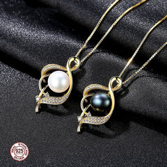 Freshwater Pearl S925 sterling silver gold plated necklace -FN0093
