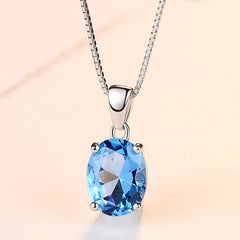 Pure Sky Blue s925 Sterling Silver Necklace - SN0104