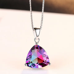 S925 Sterling Silver Rainbow Necklace - SN0105