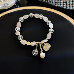 Low-key luxury Sachet Natural Rose Quartz Beads Bracelet -S193G