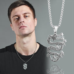 Chinese Dragon necklace hiphop student couple online celebrity -NE243