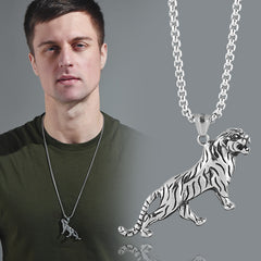 Tiger Titanium steel necklace -NE238