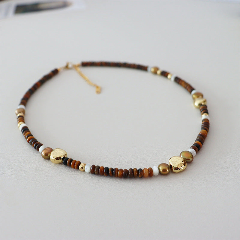 Maillard Natural Tiger's Eye Stone Necklace -DMS00739 (6 variants)