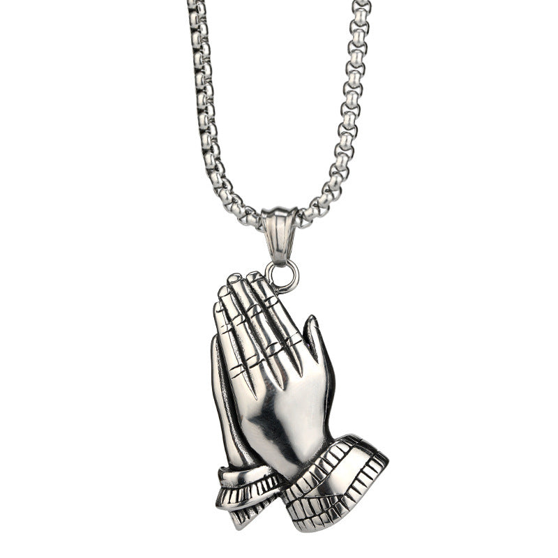 Hipster Prayer Hand Lucky Necklace for men and Women -NE235