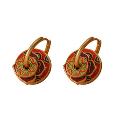 New Chinese enamel drop glaze national style earrings -DMS00430