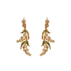 Light Luxury Lily of the Valley medieval drop glaze earrings -DMS00428