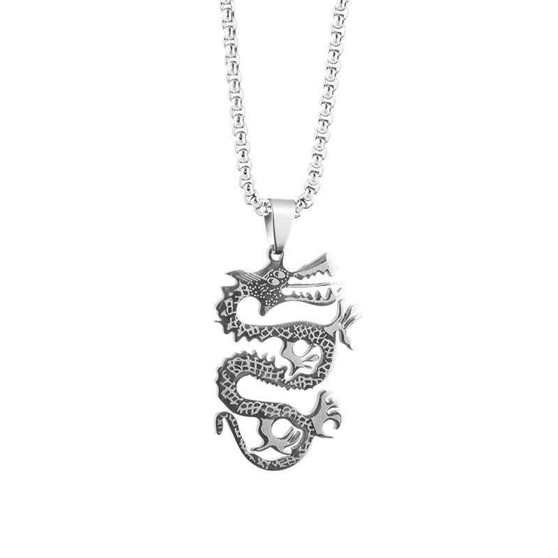 Chinese Dragon necklace hiphop student couple online celebrity -NE243