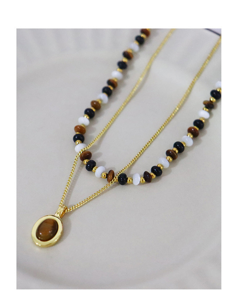 Maillard Natural Tiger's Eye Stone Necklace -DMS00739 (6 variants)