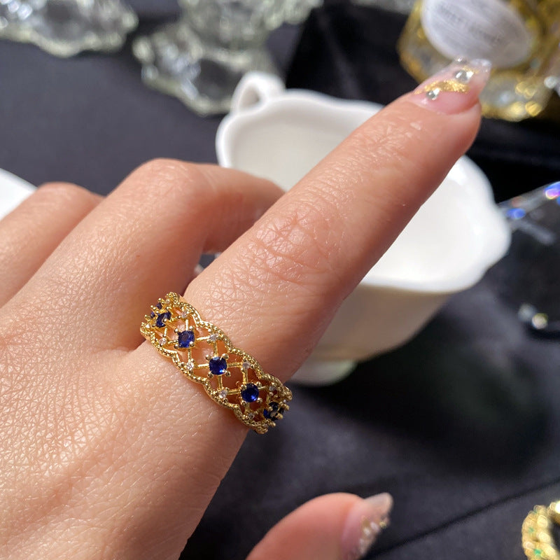 French Grosser lace 18K gold plated ring-JZ141R