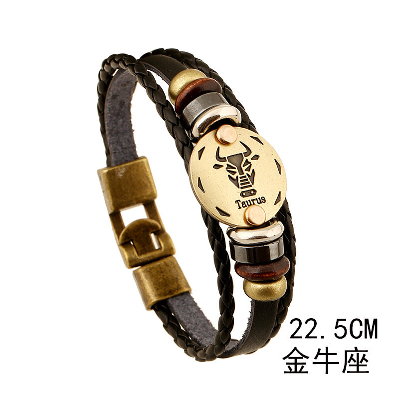 Taurus Vintage Cowhide Bracelet -BL287