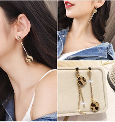 Leopard print tassel earrings -E834G