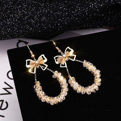 Ice crystal braided bow Ring -E820G