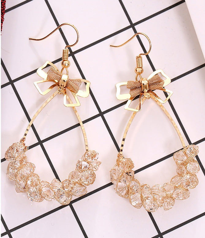 Ice crystal braided bow Ring -E820G