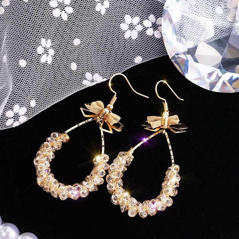 Ice crystal braided bow Ring -E820G