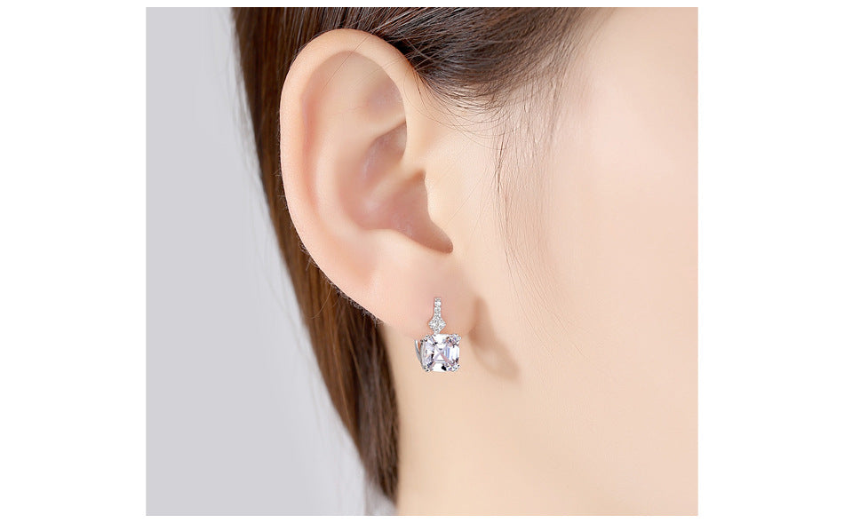 Cherry Blossom Pink High Clarity Color Jewel Earrings -SE0108