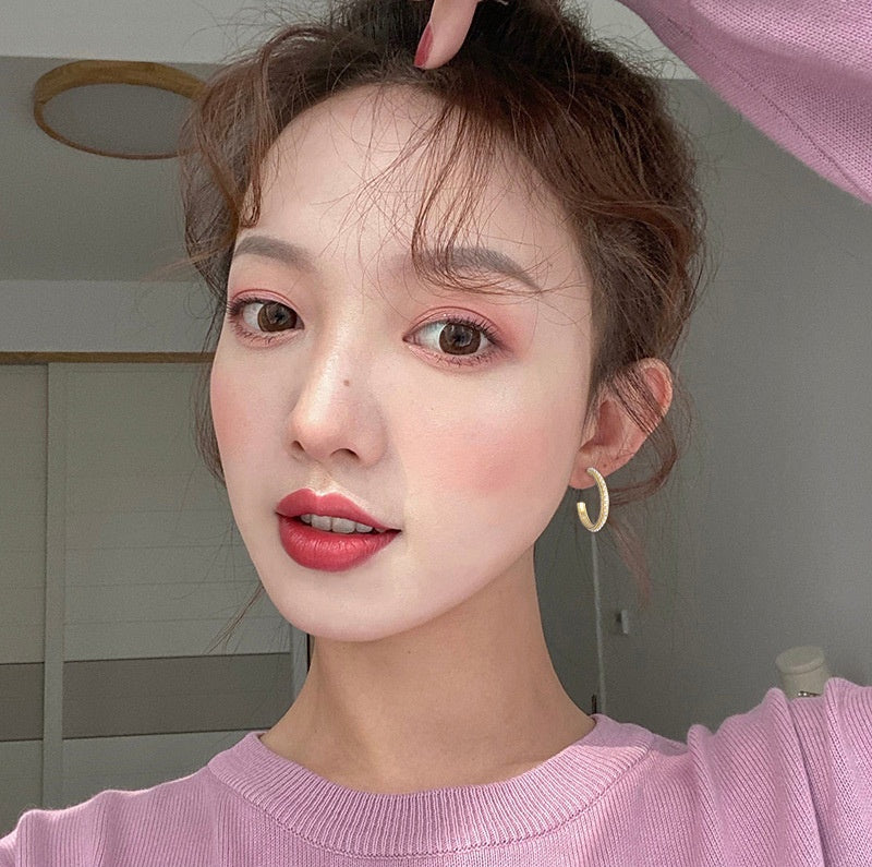 New fashion Pearl half round Earrings -E1759G