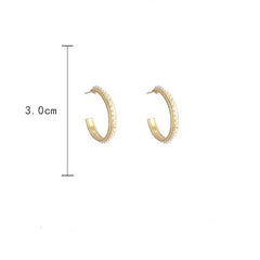 New fashion Pearl half round Earrings -E1759G