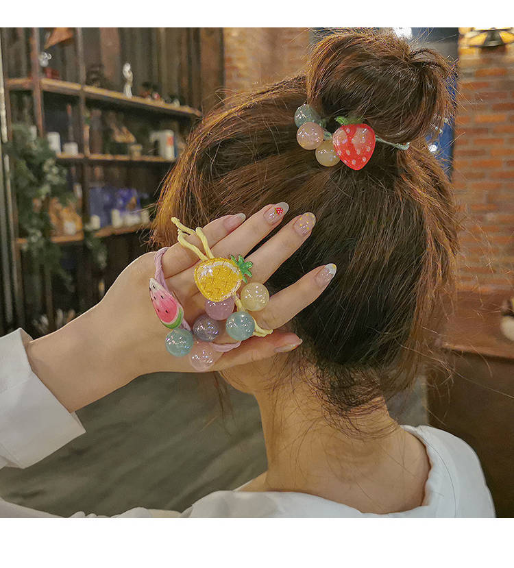 Red strawberry scrunchie -HA196