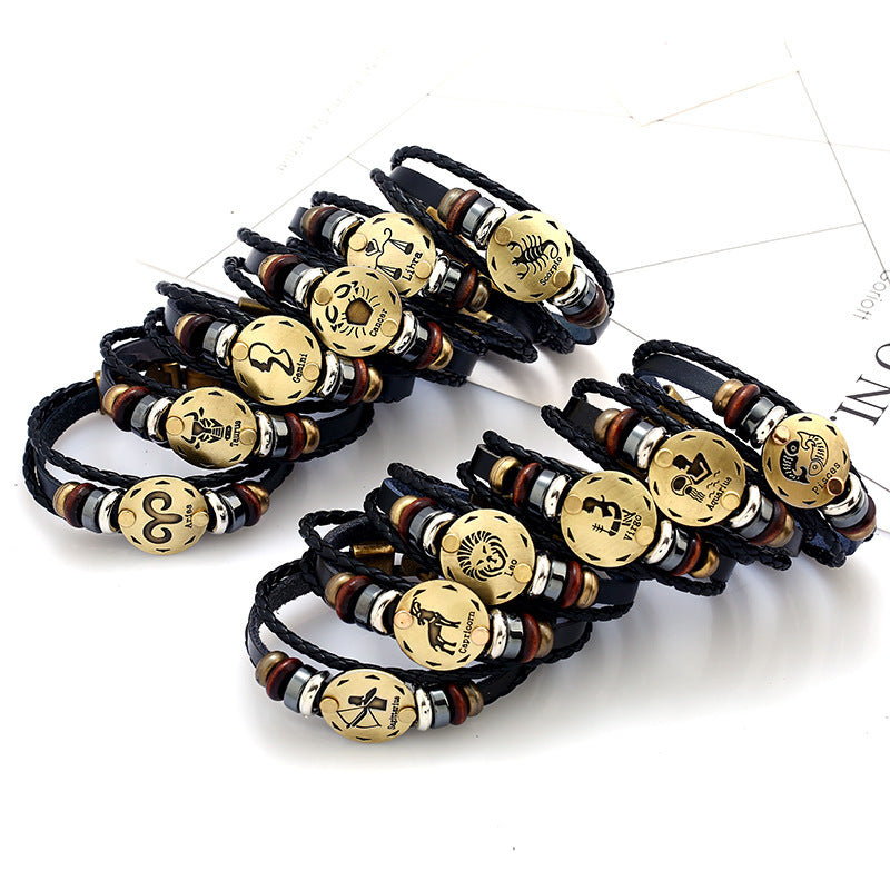 Zodiac Scorpio cowhide Bracelet -BL277